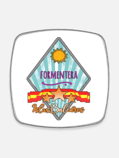 Formentera Insel Balearen Emblem - Viereckiger Kühlschrankmagnet - Weiß
