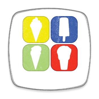 Ice Cream Summer Beach Ice Cream Holiday Vibes - Square fridge magnet - white - Front