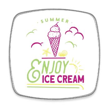 Ice Cream Summer Beach Ice Cream Holiday Vibes - Square fridge magnet - white - Front