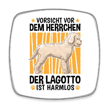 Vorsicht Lagotto Romagnolo Herrchen Wasserhund - Viereckiger Kühlschrankmagnet - Weiß - Vorne