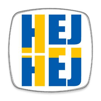 SCHWEDISCH HEJ HEJ SCHWEDEN - Viereckiger Kühlschrankmagnet - Weiß - Vorne