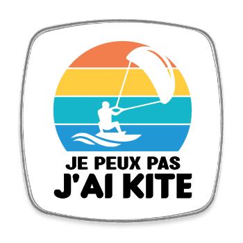 Je Peux Pas J'ai Kite Cadeau Humour - Magnet carré - blanc - Devant