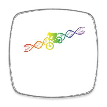 DNA Helix Rainbow Genetics Mountain Bike Colorful - Square fridge magnet - white - Front