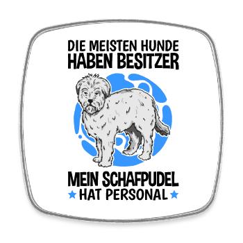 Schafpudel hat Personal zotthaariger Hütepudel - Viereckiger Kühlschrankmagnet - Weiß - Vorne