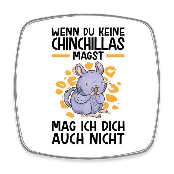 Chinchilla nicht mögen Nagetier Wollmaus - Viereckiger Kühlschrankmagnet - Weiß - Vorne