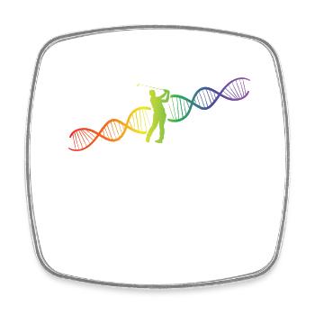 DNA Helix Rainbow Genetics Golf Colorful - Square fridge magnet - white - Front