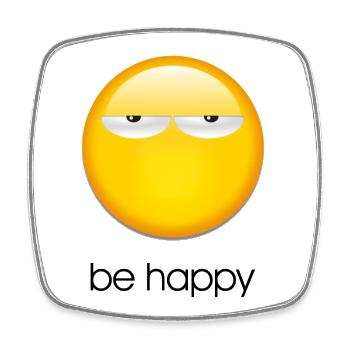 Be happy - Square fridge magnet - white - Front