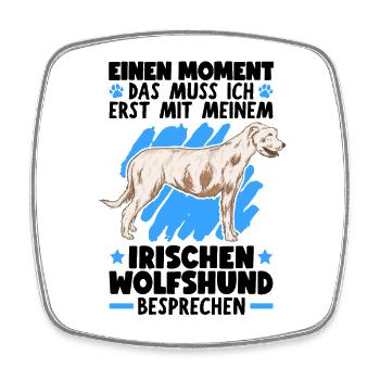 Mit meinem Irischer Wolfshund besprechen - Viereckiger Kühlschrankmagnet - Weiß - Vorne