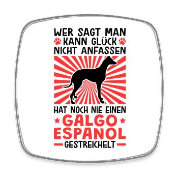 Einen Galgo Espanol streicheln Windhund - Viereckiger Kühlschrankmagnet - Weiß - Vorne