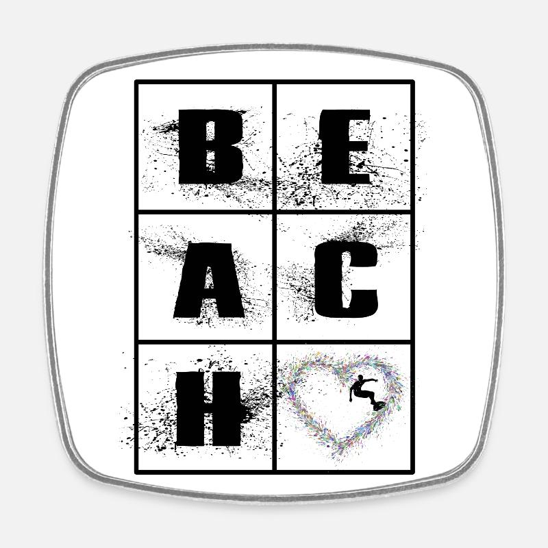 Summer design for those who love summer - Square fridge magnet - white