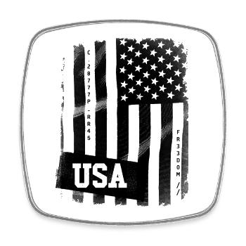 Drapeau des États-Unis - Magnet carré - blanc - Devant