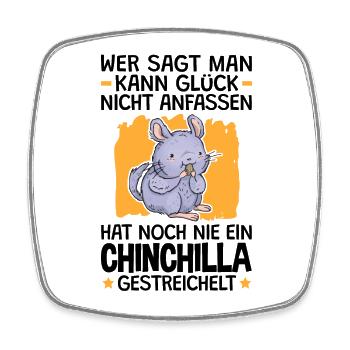 Chinchilla streicheln Wollmaus Nagetier - Viereckiger Kühlschrankmagnet - Weiß - Vorne