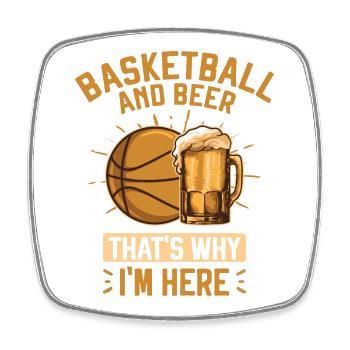 Basketball und Bier Pallacanestro e Birra - Viereckiger Kühlschrankmagnet - Weiß - Vorne