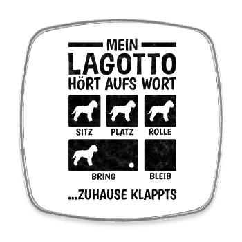 Lagotto Romagnolo Hundetricks Wasserhund - Viereckiger Kühlschrankmagnet - Weiß - Vorne