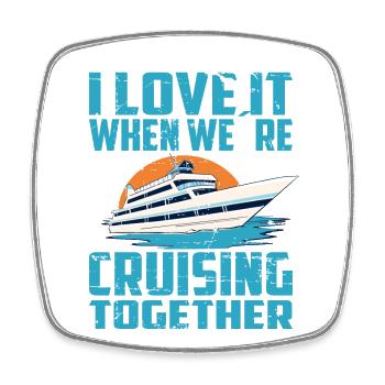 I love it when we cross together - Square fridge magnet - white - Front