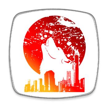 | LUNE DE SANG CADEAUX DE PLEINE LUNE ROUGE - Magnet carré - blanc - Devant
