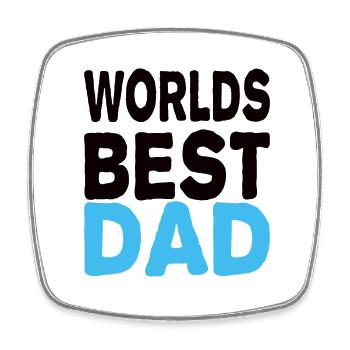 Worlds Best Dad - Square fridge magnet - white - Front