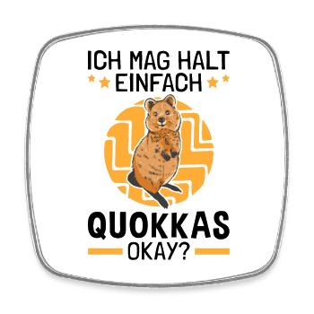 Mag einfach Quokkas Kurzschwanzkänguru - Viereckiger Kühlschrankmagnet - Weiß - Vorne
