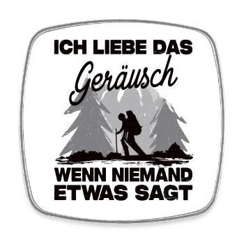 Ich Liebe Das Geräusch Wenn Niemand Etwas Sagt - Viereckiger Kühlschrankmagnet - Weiß - Vorne