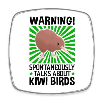 Parle spontanément de Kiwi Bird New Zealand - Magnet carré - blanc - Devant