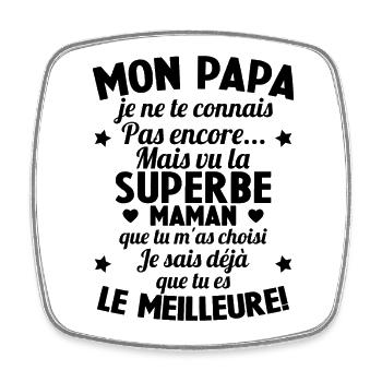 Annonce grossesse Cadeau Futur Papa Future Maman - Magnet carré - blanc - Devant
