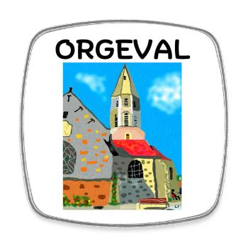 Orgeval, Yvelines, Versailles - Square fridge magnet - white - Front