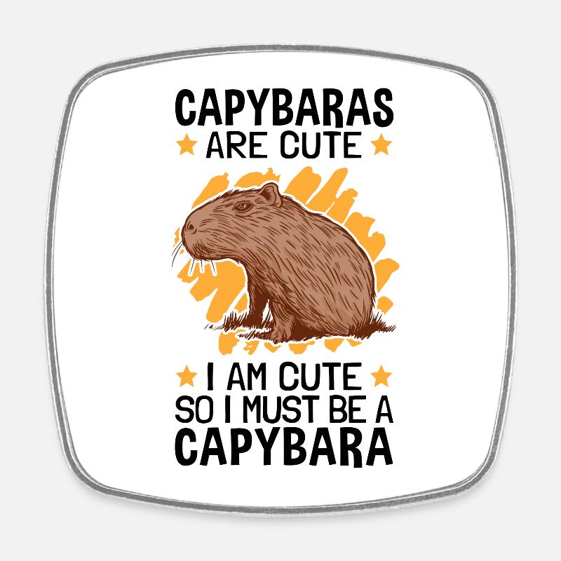 Je suis un Capybara capybara - Magnet carré - blanc