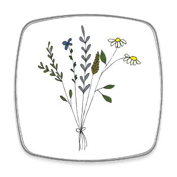 flower meadows bouquet - Square fridge magnet - white - Front