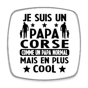 Papa Corse Plus Cool Cadeau - Magnet carré - blanc - Devant