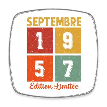 Septembre 1957 Original Idée Cadeau Anniversaire - Magnet carré - blanc - Devant