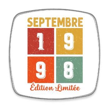 Septembre 1998 Vintage Cadeau Anniversaire - Magnet carré - blanc - Devant