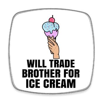Lustig Statement Nachspeise Süßigkeiten Eis Lecker - Viereckiger Kühlschrankmagnet - Weiß - Vorne