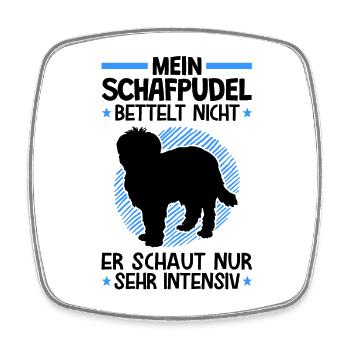 Schafpudel bettelt nicht zotthaariger Hütepudel - Viereckiger Kühlschrankmagnet - Weiß - Vorne