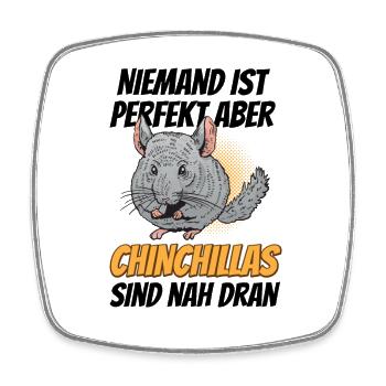 Chinchilla ist fast perfekt Wollmaus - Viereckiger Kühlschrankmagnet - Weiß - Vorne