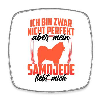 Samojede liebt mich Samojedenspitz Samojede - Viereckiger Kühlschrankmagnet - Weiß - Vorne