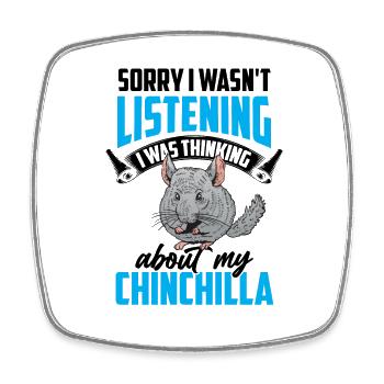 Chinchilla thought of woolly mouse - Square fridge magnet - white - Front