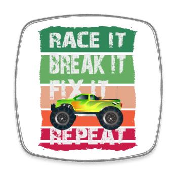 RC Model Car - Square fridge magnet - white - Front