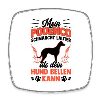 Podenco schnarcht lauter spanischer Podenco - Viereckiger Kühlschrankmagnet - Weiß - Vorne