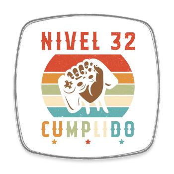 Niveau 32 Complet - Magnet carré - blanc - Devant