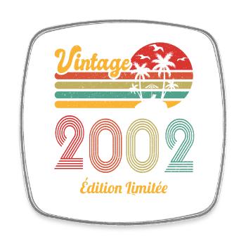 Vintage 2002 Vintage Anniversaire Idée Cadeau 2002 - Magnet carré - blanc - Devant