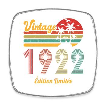 Vintage 1922 Anniversary Gift Idea - Square fridge magnet - white - Front
