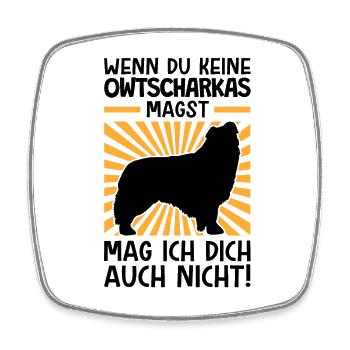 Owtscharka nicht mögen Kaukasischer Hund - Viereckiger Kühlschrankmagnet - Weiß - Vorne