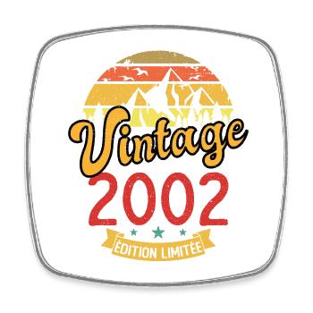 Vintage 2002 Vintage Anniversary Gift Idea 2002 - Square fridge magnet - white - Front