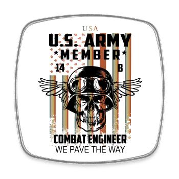 US Army Kampf Techniker - Viereckiger Kühlschrankmagnet - Weiß - Vorne