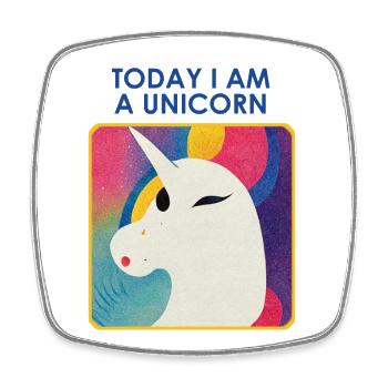 Einhorn mit Motto – Einzigartiges Design - Viereckiger Kühlschrankmagnet - Weiß - Vorne