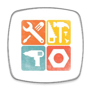 Tools - Square fridge magnet - white - Front