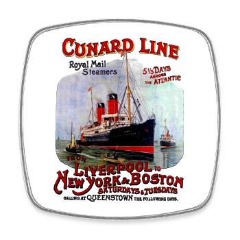 LINER TRANSATLANTIC CREATION LOUIS RUNEMBERG - Square fridge magnet - white - Front