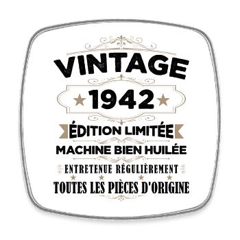 Vintage 1942 Édition Limitée Cadeau - Magnet carré - blanc - Devant
