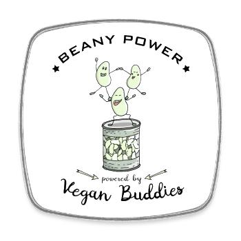 Bohnen Soja vegane Proteine - Viereckiger Kühlschrankmagnet - Weiß - Vorne
