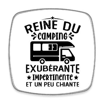 La Reine Du Camping Campeuse Cadeau Campeur Femme - Magnet carré - blanc - Devant